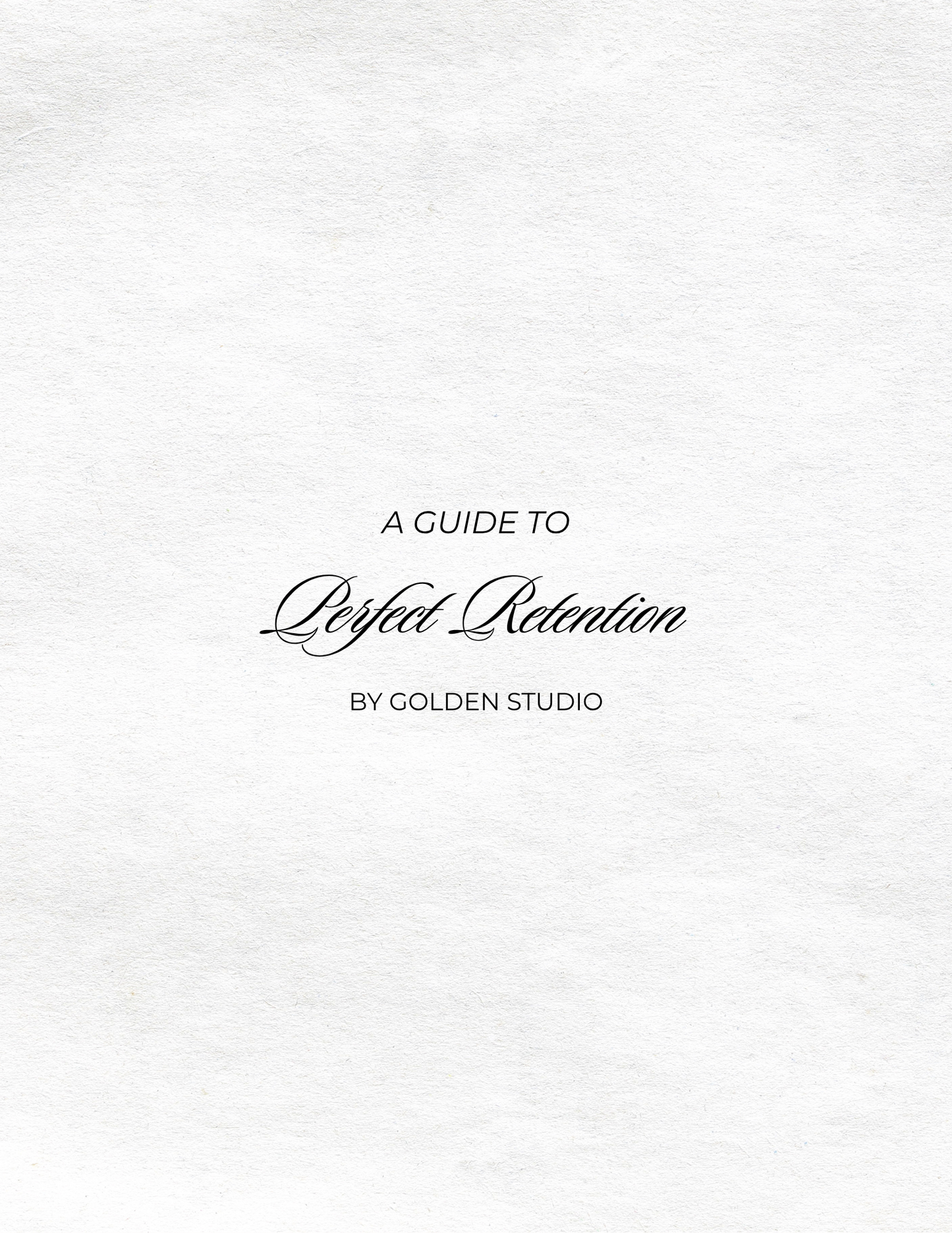 Perfect Retention E-book